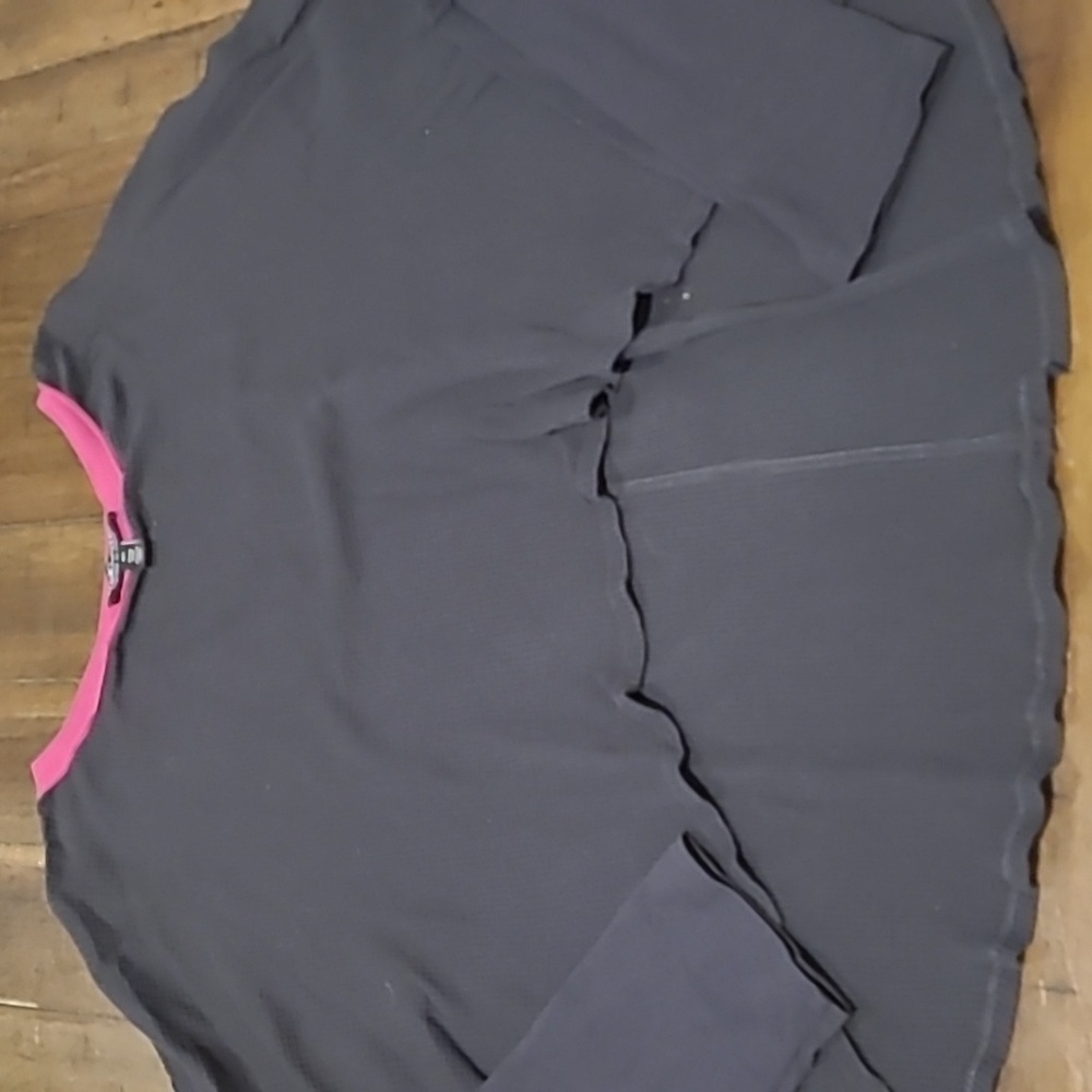 Mac and Me gray long sleeve waffle top - Picture 2 of 5
